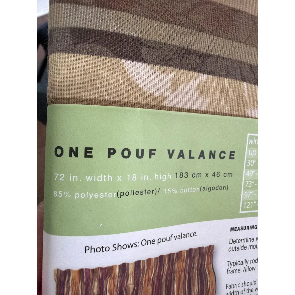 Ellery Homestyles Louise Pouf Valance 72x18 Burgundy Gold Brown Striped Damask